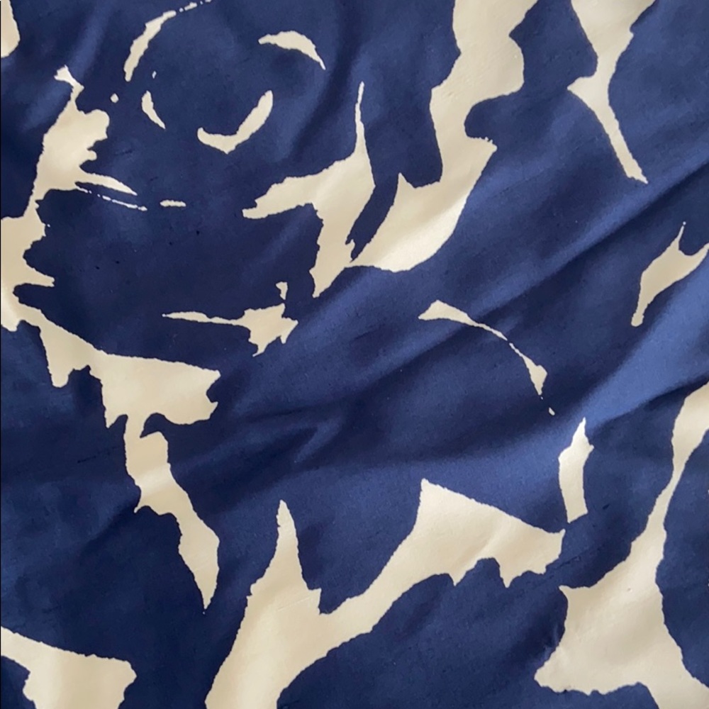 J. Crew Sz. 2 Silk Navy/Tan Print Dress - Picture 3 of 8